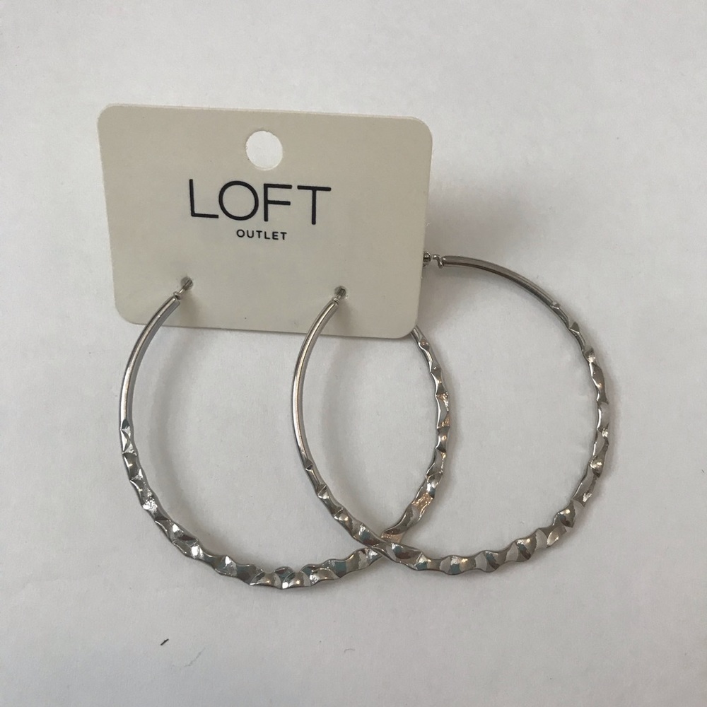Silver Loft Hoop Earrings NWT